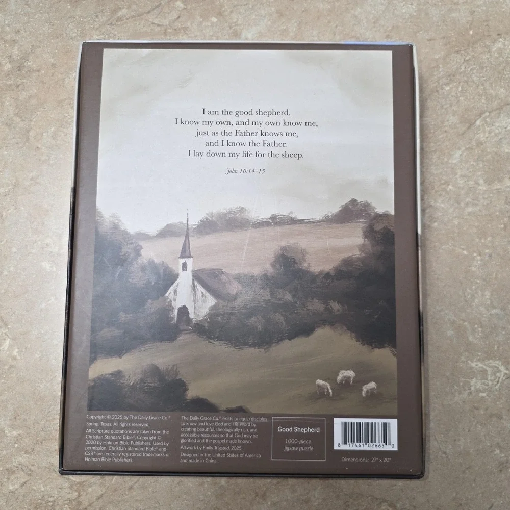 The Daily Grace Co. Good Shepherd 1000 Piece Jigsaw Puzzle Church Scene Brown